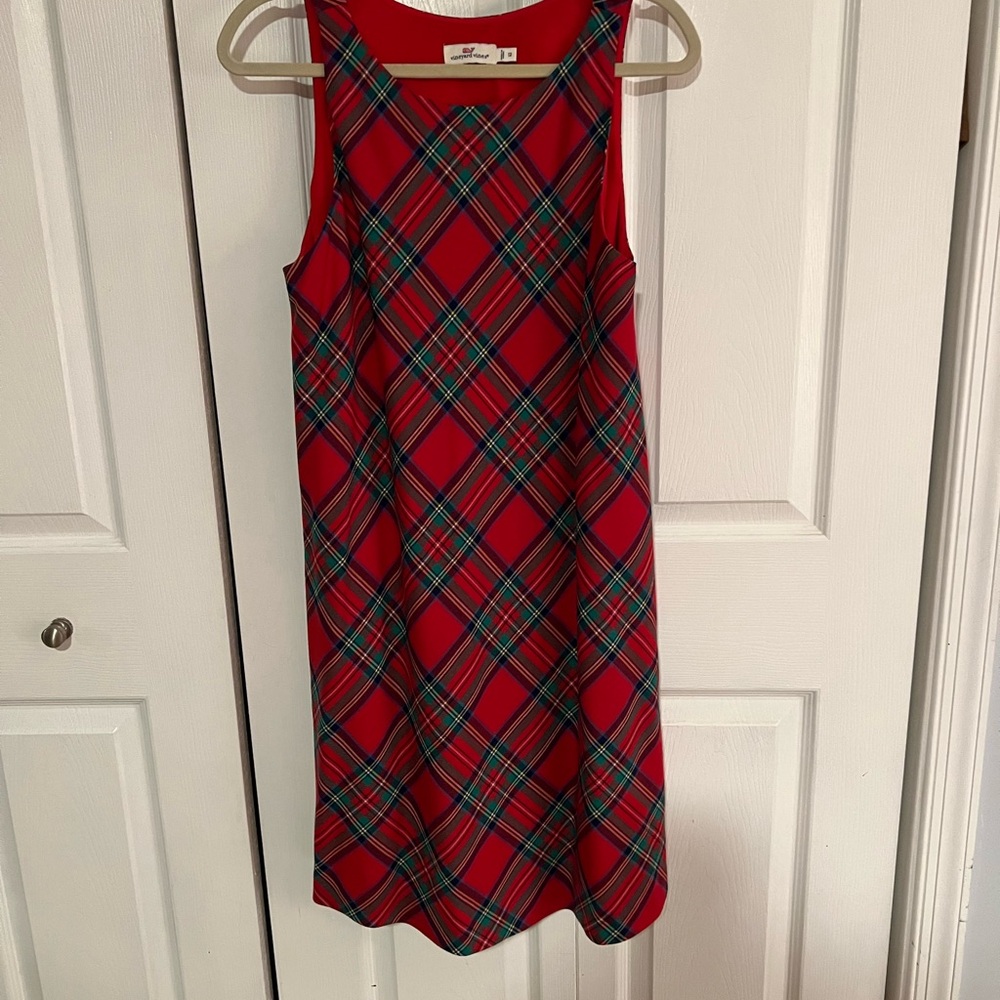Vineyard Vines Red Holiday Tartan Tank Dress